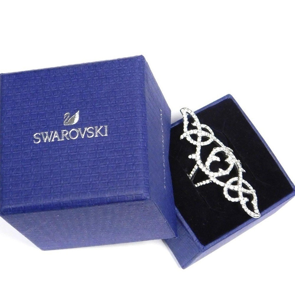 Swarovski‎ Grace Crystal Lace Filigree Statement Ring Size 9 With Box